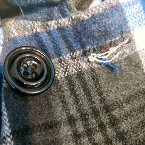 Rothschild Hooded Peacoat Winter Coat Girls Medium Gray Blue Plaid - Picture 5 of 7